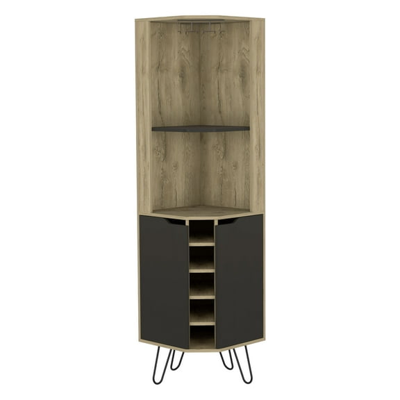 Living Room Cabinets Corner Bar Cabinet Leverkusen, Living Room, Aged Oak / Black,Primary Living Space Cabinets