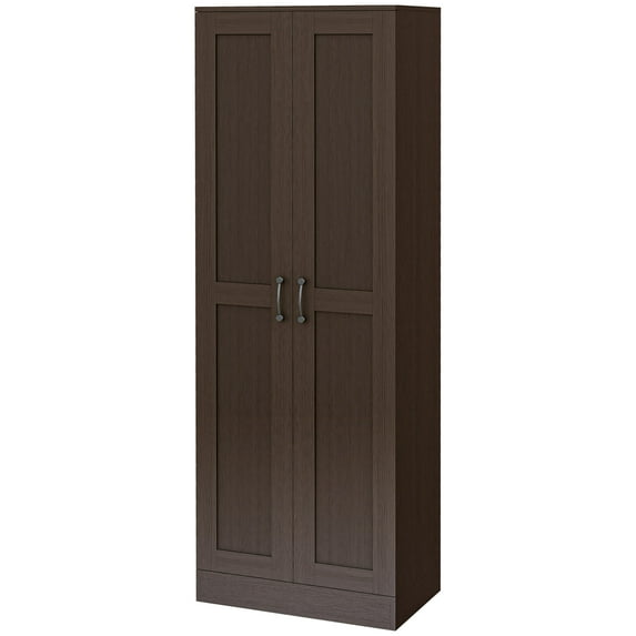 Living Room Cabinets HOMCOM 69" Tall Storage Cabinet with Movable Storage Shelves, Modern Style Pantry Cupboard Cabinet with Soft Close Doors, Coffee,Metal Cabinets