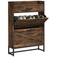 thumbnail image 1 of Living Room Cabinets HOMCOM Narrow Shoe Cabinet with 2 Flip Doors and Top Drawer, Brown,Metal Cabinets, 1 of 9