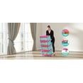 thumbnail image 1 of Living Room Cabinets Happy Color,20" Side Wide Folding Storage Cabinet ,5 Tiers,19.69"×11.81"×50.00",Collapsible Storage Bins with Magnetic Door, Plastic Storage Cabinet with Wheels,Metal Cabinets, 1 of 8