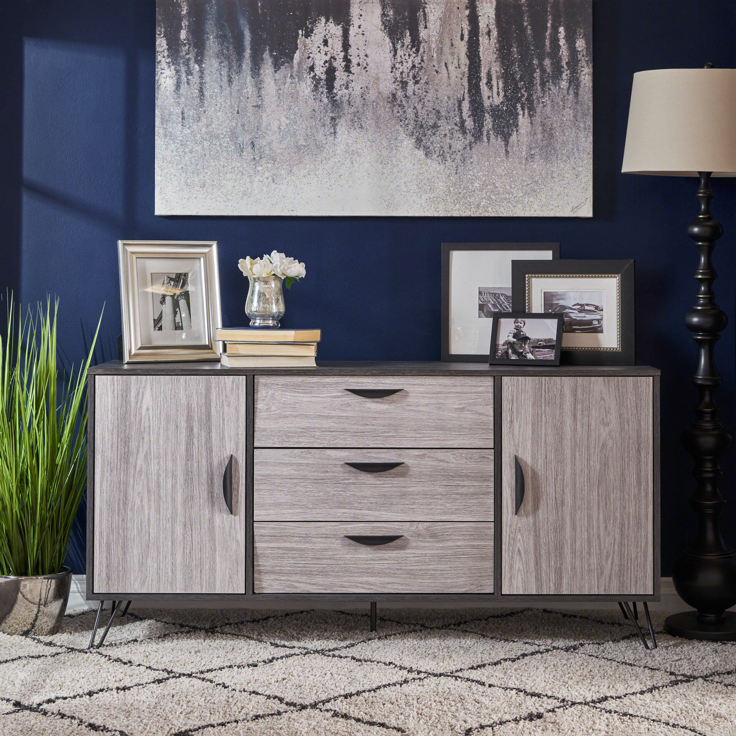 Living Room Cabinets, MULTI FUNCTION CABINET, Grey Wooden Cabinets ...