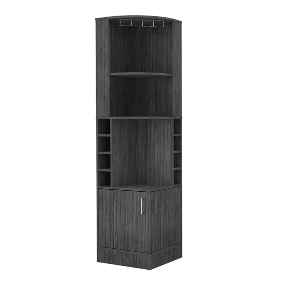 Living Room Cabinets Seattle Bar Cabinet, Eight Bottle Cubbies, Two Large Open Shelves,Wooden Cabinets