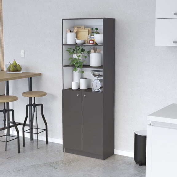 Living Room Cabinets Sutton 2-Door Bookcase, Storage with Multi-Level Shelves and Double Door Design,Wooden Cabinets