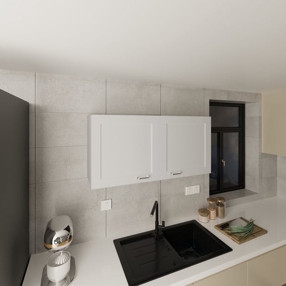 Living Room Cabinets, Wall Cabinet, 2 Doors, White, White Primary Living Space Cabinets,Engineered Wood Furniture Cabinets For Living Room, Furniture, Primary Living Space, Cabinets Wall Cabinet, 2 D