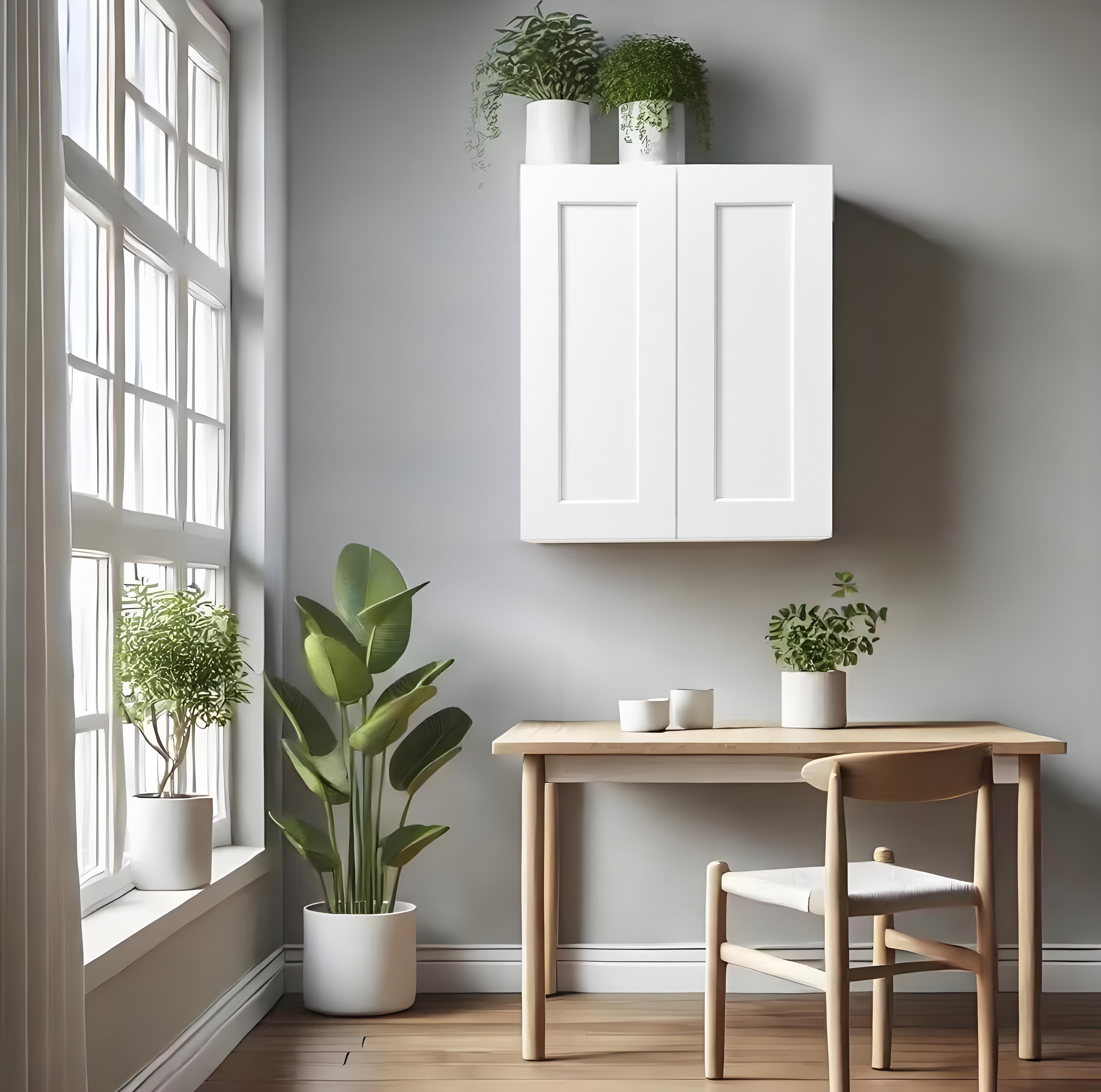 Living Room Cabinets White Solid Wood Double Door Wall Cabinet 2 Doors ...
