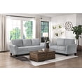 thumbnail image 1 of Living Room Casual 2pcs Sofa Set Dark Gray Textured Upholstered Sofa Loveseat Couch Rounded Arms, 1 of 7