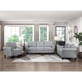 thumbnail image 1 of Living Room Casual 3pcs Sofa Set Dark Gray Textured Upholstered Sofa Loveseat Chair Rounded Arms Couch, 1 of 7