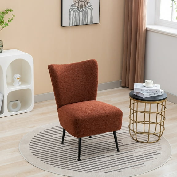 Living Room Chairs, Armless Accent Chair With RubberLegsUpholstered Corner Side Chair For Living Room, Bedroom, Office,