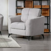 Living Room Chairs, Callie 39" Light Gray Woven Fabric Chair, Accent Chairs, Comfortable Chairs,