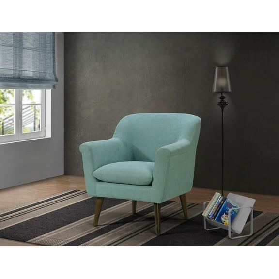 Living Room Chairs Shelby 31.5" Aquamarine Teal Woven Fabric Oversized Armchair,Accent Chairs