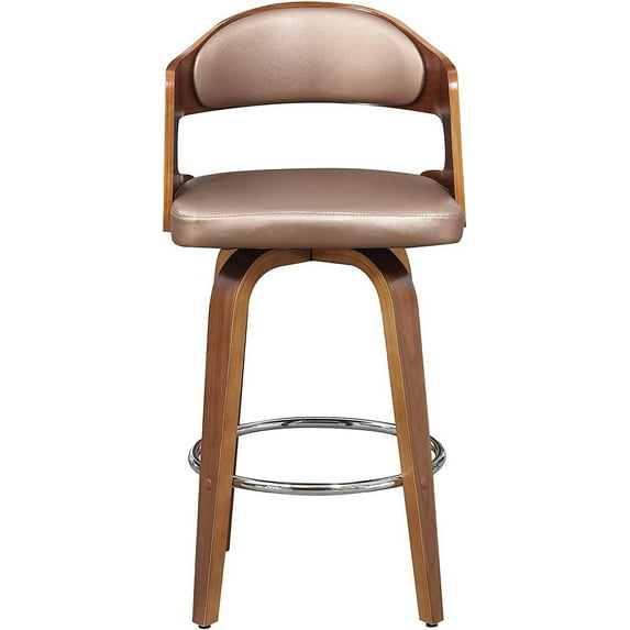Living Room Chairs Wood and Faux Leather Copper Mid-Century 27-Inch Counter Seat Height Swivel Barstool,Accent Chairs