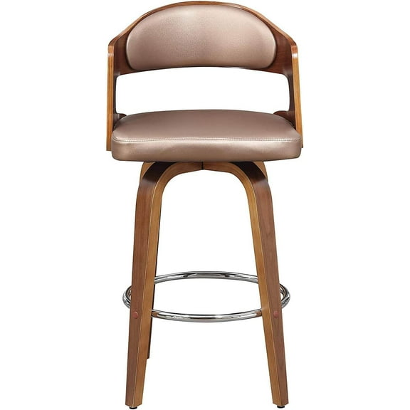 Living Room Chairs Wood and Faux Leather Copper Mid-Century 27-Inch Counter Seat Height Swivel Barstool,Accent Chairs
