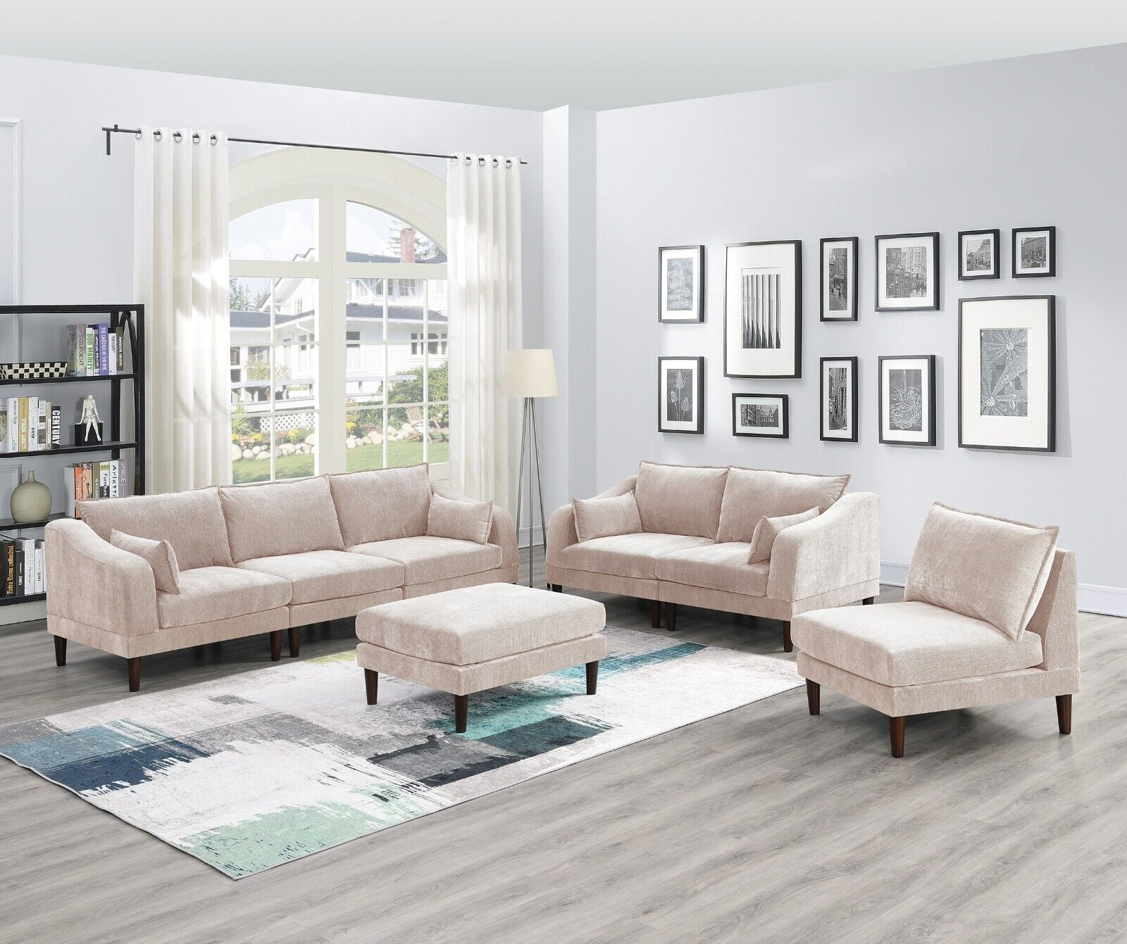 Living Room Classic 7pc Modular Sofa set 4x Corner Wedge 2x Armless ...
