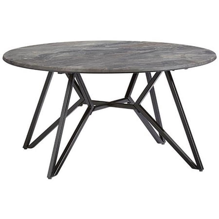 Living Room Cocktail Table, Black Metal & Paladina