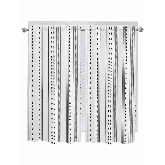 Living Room Curtains 72 Inches length, Boho Black Stripes Window Treatment Curtain Drapes, Triangle Arrow Geometric Abstract Art Light Filtering Drapes for Bedroom Laundry Room, 52"x72", 2 Panels