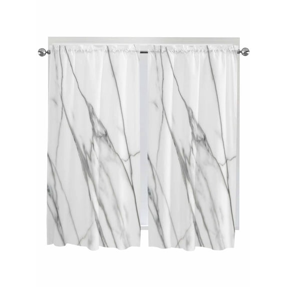 Living Room Curtains 72 Inches length, Marble White Window Treatment Curtain Drapes, Ombre Grey Modern Minimalist Light Filtering Drapes for Bedroom Laundry Room, 52"x72", 2 Panels