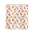 thumbnail image 1 of Living Room Curtains 72 Inches length, Orange Beach Starfish Window Treatment Curtain Drapes, Summer Ocean Nautical Coastal Light Filtering Drapes for Bedroom Laundry Room, 52"x72", 2 Panels, 1 of 7