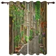 thumbnail image 1 of Living Room Curtains Wooden Door Flowers Rattan Modern Home Decor Bathroom Kitchen Bedroom Balcony Floor Valance Curtain, 1 of 6