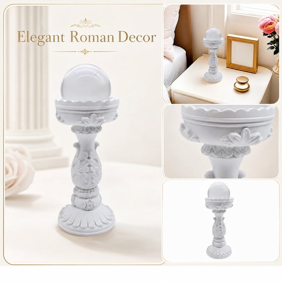 Living Room Decor, Clear Display Stand, Table Decor for Living Room, White Room Decor, 5.5X2.5 Inch Resin Roman Column Cute Winged Little Angel Character Statue, Versatile Small
