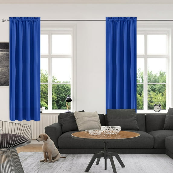 Living Room Decor, Heat Insulation Curtains, Energy Saving Thermal, Curtains, Sound Insulation Darkening, for Bedroom Kitchen, Scandinavian Solid Curtains for Bedroom | Blue KTFgvq