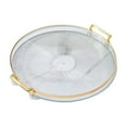 thumbnail image 1 of Living Room Decor Round Coffee Table Tray for Storage - Clear Plastic Serving Tray with Handles, 11.73 in, 1 of 6