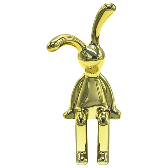 Living Room Decor Statue, Creative Electroplated Long Eared Rabbit Figurine, Decorative Figurine, Collectible Statue.