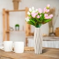 thumbnail image 1 of Living Room Decor White Ceramic Vase Modern DecorforLiving Room Decorative Vase Home DecorationsforLiving Room Table Centerpiece Accent Single Pack, 1 of 3