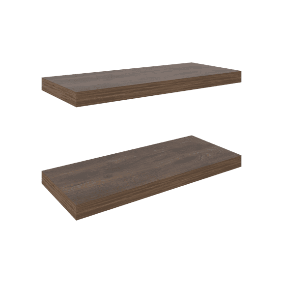 Living Room Display Shelves Floating Shelves, Dark Brown, 2 Shelves, 1.50" H,Living Room Shelving Units