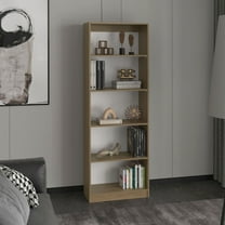 Living Room Display Shelves Home Four Shelves Bookcase With Multi-Tiered Storage, Natural Oak,Living Room Shelving Units