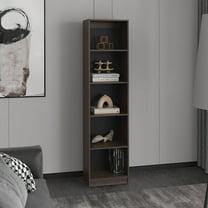 Living Room Display Shelves XS Bookcase Compact Bookshelf with Multiple Shelves, Dark Walnut / Black Wengue,Living Room Shelving Units
