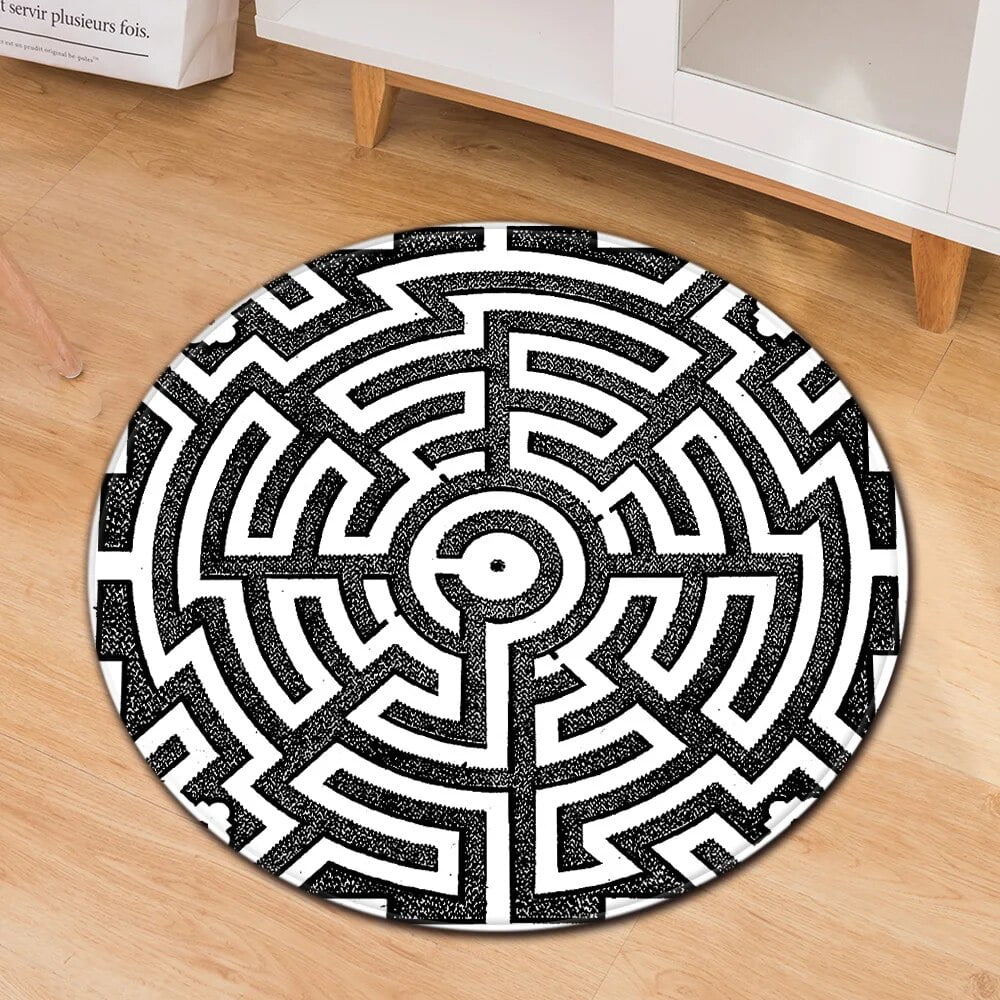 Living Room Door Mat Coffee Table Illusion Carpet Geometric Carpet