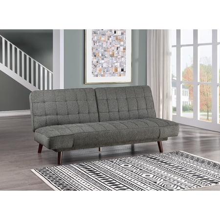 Living Room Elegant Three-in-One Lounger Sofa Sleeper Dark Gray Chenille Fabric Upholstered Adjustable Arms