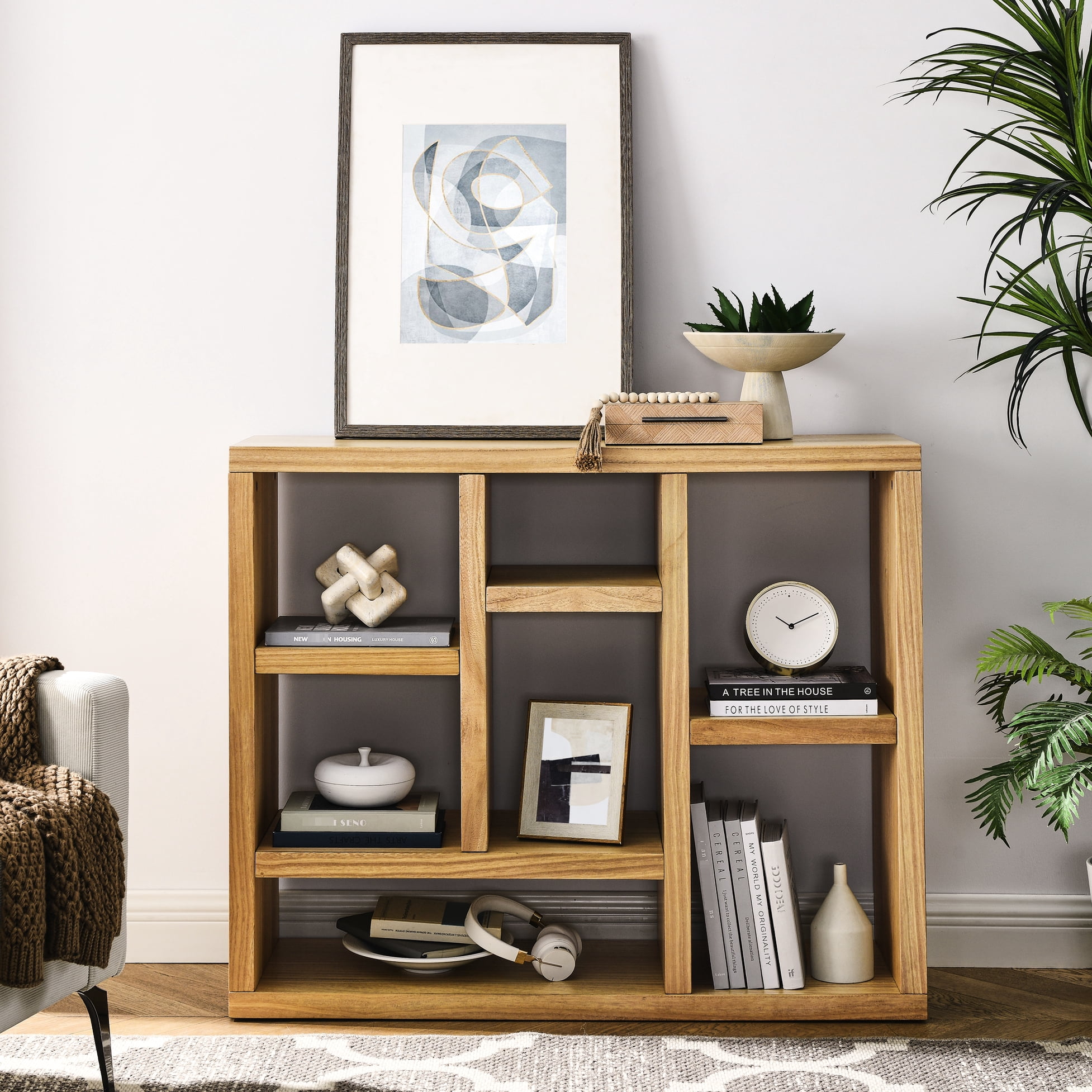 Strong Bookcase Living Room & Entryway 7 Cube Storage Bookcase, Open. Construction ...