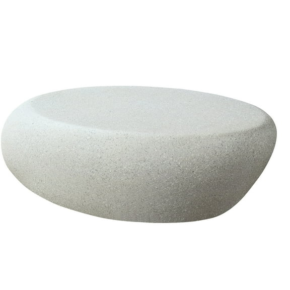 Living Room Fiberglass Matte Rocks Table, 42.33'' Elliptical, No Assembly Process Elliptical Rocks, Required For Home Use