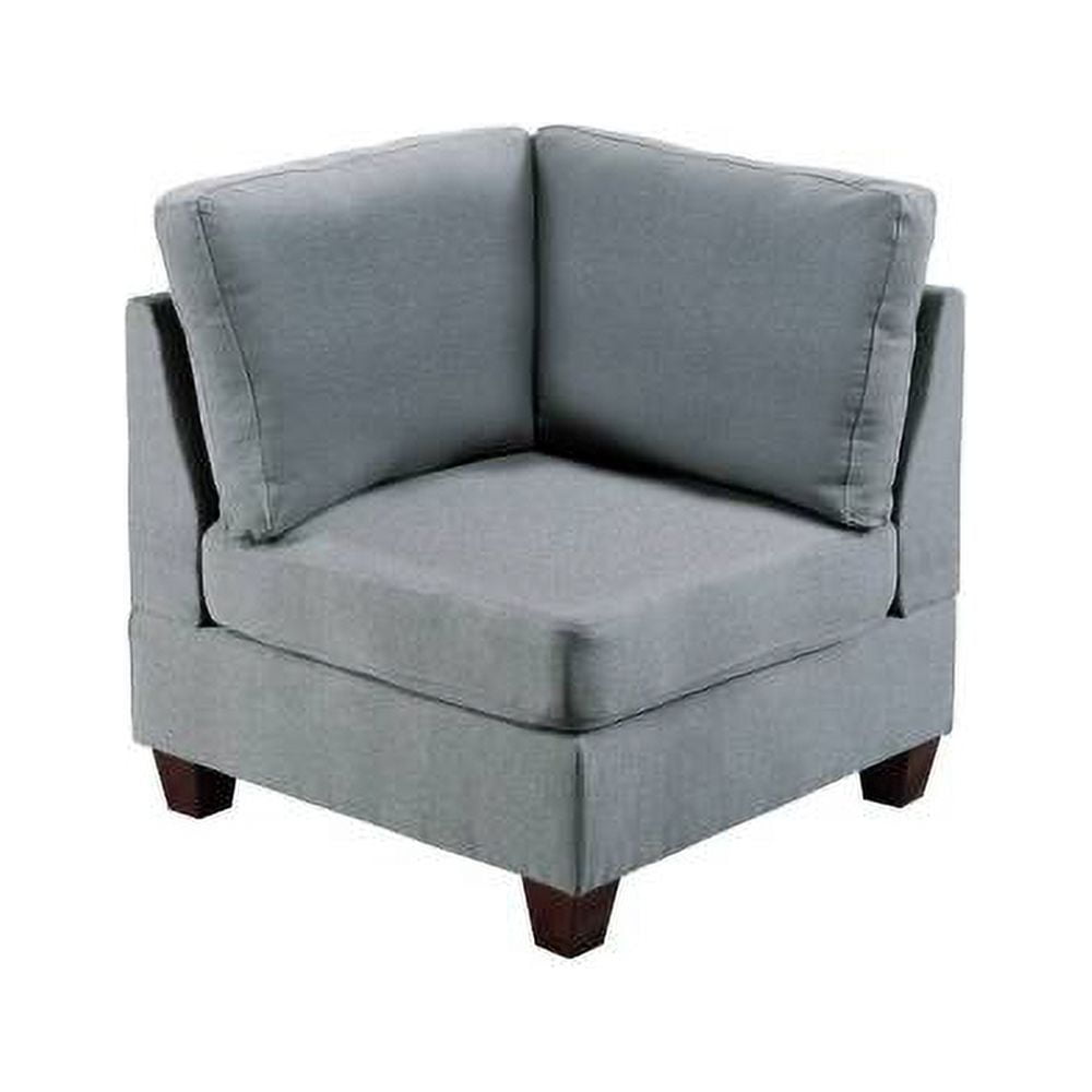 Living Room Furniture Corner Wedge Grey Linen Like Fabric 1pc Cushion