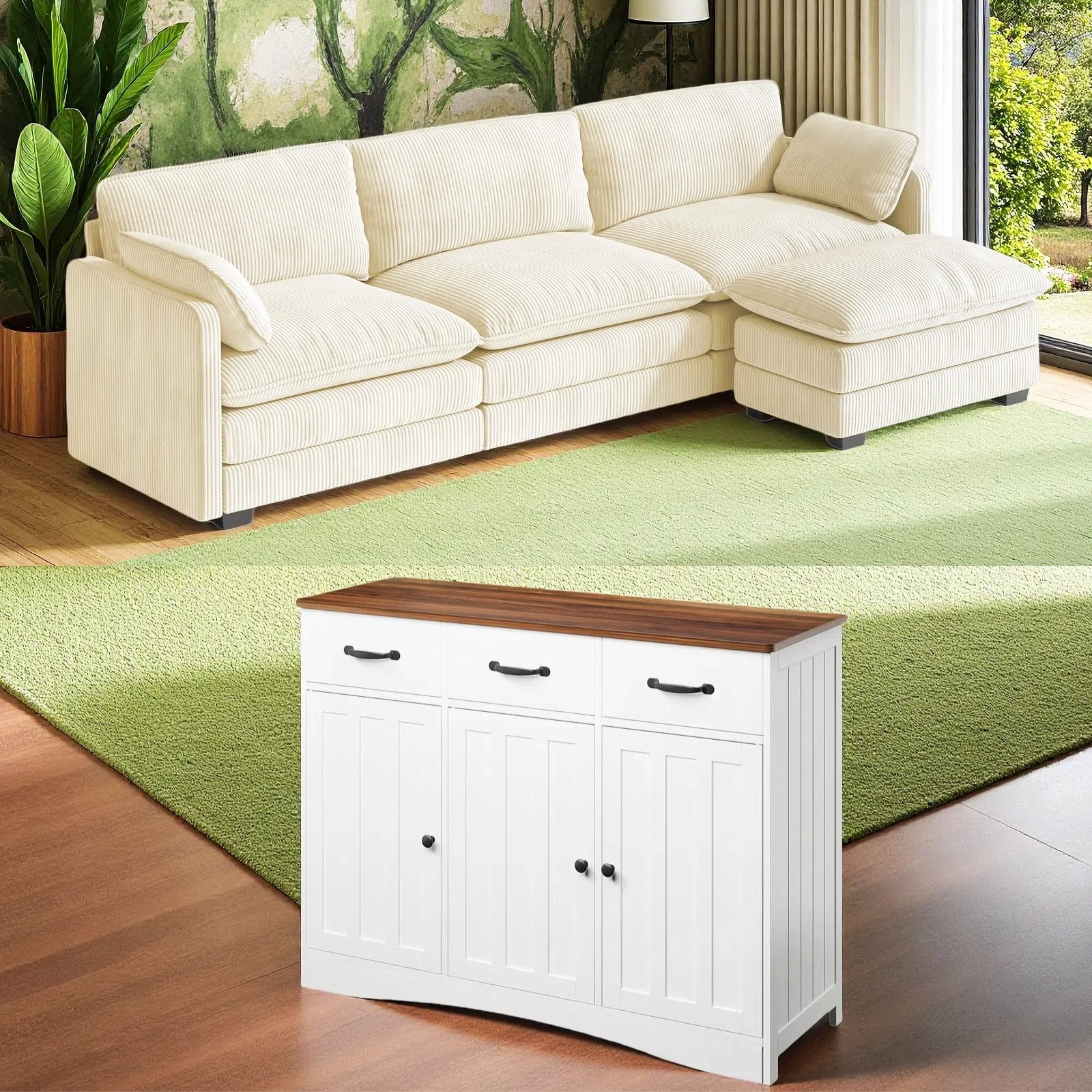 Picture of Living Room Furniture Set, Lofka Includes 110.2'' Cloud Couch, 1 ...