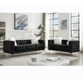 thumbnail image 1 of Living Room Furniture Sets with Tufted Loveseat and 3-Seater Couch,  Chesterfield Couch Set of 2 with Plush Pillows, Crystal Legs and Nailhead Trim Arms, Comfy Couches for Living Room, Black, 1 of 9