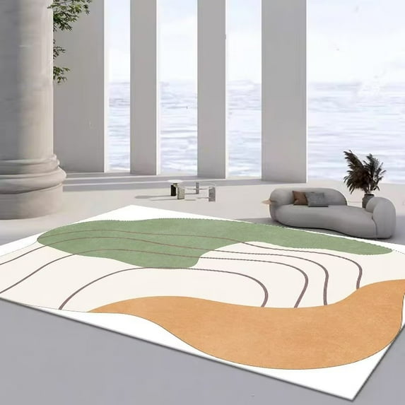 Living Room Light Luxury Carpets Simple Green Abstract Carpet Bedroom rative Rug Hall Sofa Chair Are