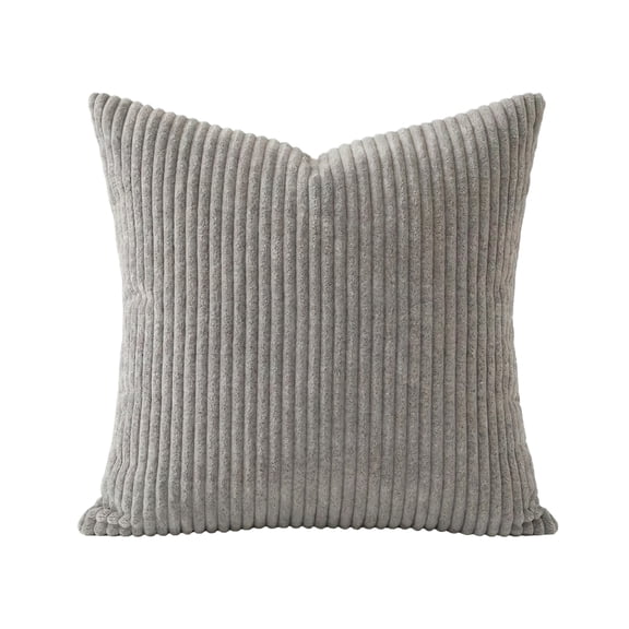 Living Room Pillows for Couch, Textured Throw Pillows, 22X22 In, Corduroy Vertical Stripe, Throw Pillow Covers for Couch, Gray, 1 Pc, Modern Throw Pillows, Home Decorations