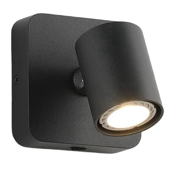 Living Room Reading Wall Light with 360 Swivel and 90 Tilt, 7W Black Warm LED Ceiling and Wall Lamp