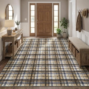 Living Room Rug Area Rug for Bedroom Washable Non Slip Large Area Rug Modern Throw Rugs Low Pile Soft Non Shedding Stain Resistant Carpet for Dining Room