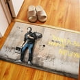 thumbnail image 1 of Living Room Rug, Floor Rug, Street Rug, Modern Rug, Abstract Rug, Migrant Steve Jobs Rug, Migrant Rug, Non Slip Rug, Hallway Rug, Banksy Art, 1.7'x2.3' - 50x70 cm, 1 of 7