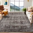 thumbnail image 1 of Living Room Rugs 10x13 Large Vintage Printed Area Rugs with Non-Slip Backing, Stain-Resistant Oriental Accent Rugs, Washable Farmhouse Low Pile Rugs for Bedroom, Office, Brown, 1 of 7