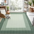 thumbnail image 1 of Living Room Rugs 9x12 Abstract Linear Area Rugs Stain-Resistant Modern Carpet Rugs Non-Slip Foldable Dining Room Rug Washable Low Pile Indoor Carpet for Under Table, Green, 1 of 10