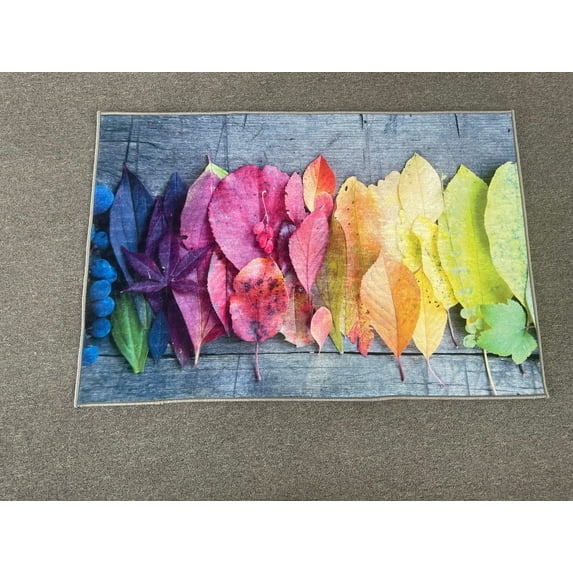 Living Room Rugs, Colorful Leaf Rug, Autumn Colorful Leaves Rugs, Colorful Rug, Salon Rugs, View Rugs, Salon Rugs Custom Rugs, Kitchen Rug, 5.2'x7.5' - 160x230 cm