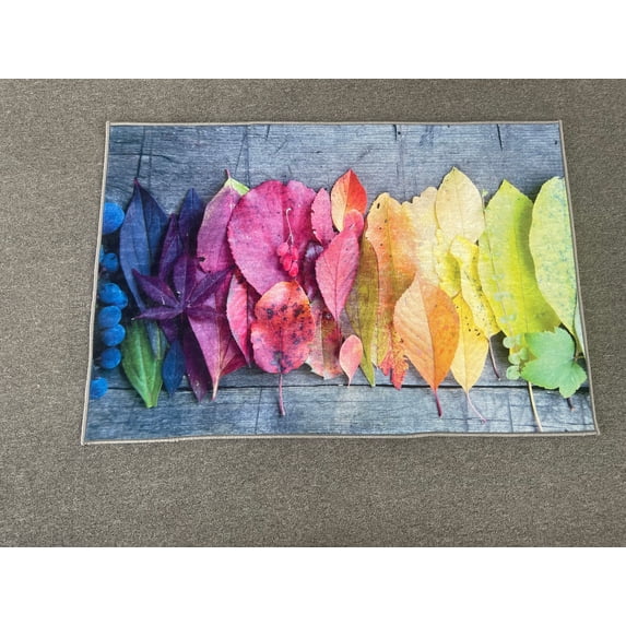 Living Room Rugs, Colorful Leaf Rug, Autumn Colorful Leaves Rugs, Colorful Rug, Salon Rugs, View Rugs, Salon Rugs Custom Rugs, Kitchen Rug, 2.6'x5' - 80x150 cm