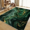 thumbnail image 1 of Living Room Rugs Non-Slip Carpet, Marble Gold Lines Rug Machine Washable Rectangle Rug, Emerald Green Decoration Carpet, Soft Low Pile Floor Decorate Carpets For Bedroom, 1 of 6