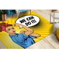 thumbnail image 1 of Living Room Rugs, Rugs, Woman Power Rug, Workplace Rug, Rug, Entryway Rug, Runner Rug, Abstract Rugs, Cute Rugs, Yellow Rug, 2'x3' - 60x90 cm, 1 of 4