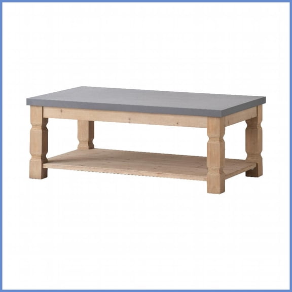 Living Room Rustic Modern Concrete-Wood Coffee Table - Natural Aesthetic & Artistic Design