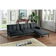 thumbnail image 1 of Living Room Sectional Convertible Bed Chaise Sofa Black Polyfiber Adjustable Couch Patterned Cushions, 1 of 9